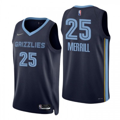 Nike Memphis Grizzlies #25 Sam Merrill Navy Men's 2021-22 NBA 75th Anniversary Diamond Swingman Jersey - Icon Edition Men's